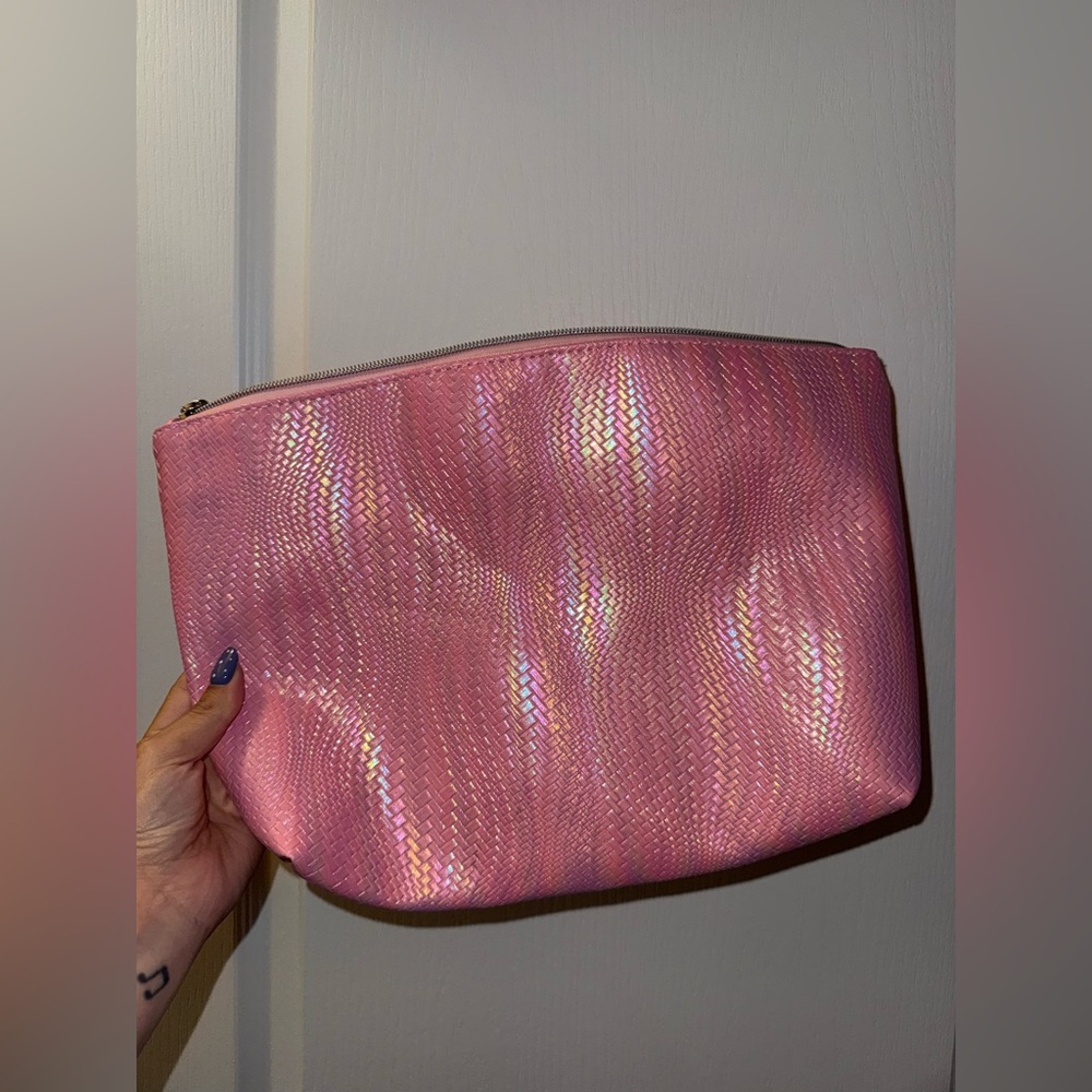 Rainbow pink Holographic Makeup bag